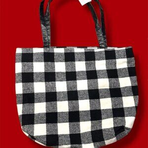 Buffalo plaid tote bag
